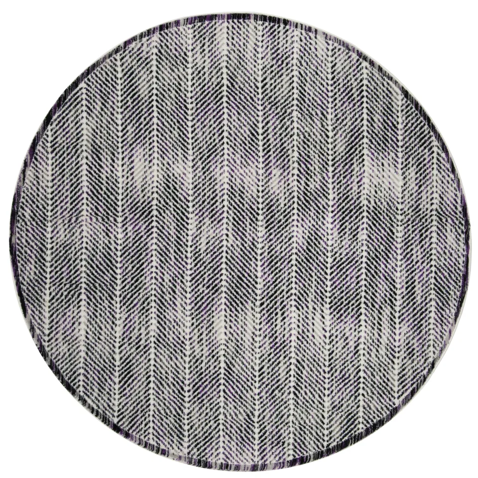 Arlo Home Woven Area Rug, SKY194R, Grey/Purple,  6' 7" X 6' 7" Round