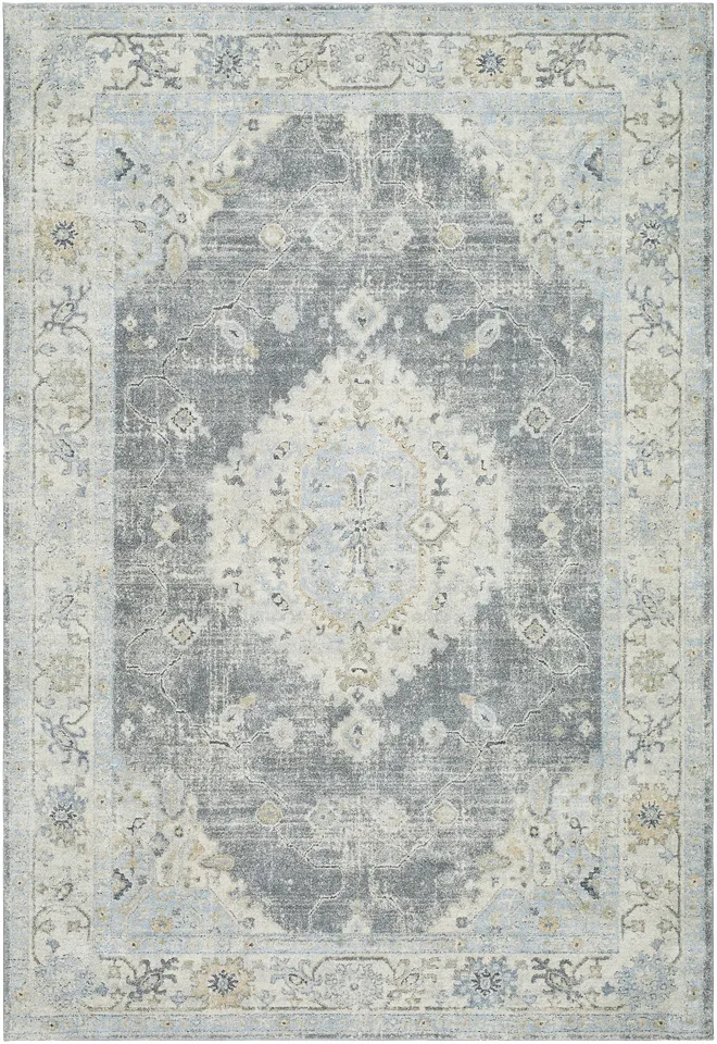 Avellino Gray Indoor 9'2" x 12' Machine Woven Rug