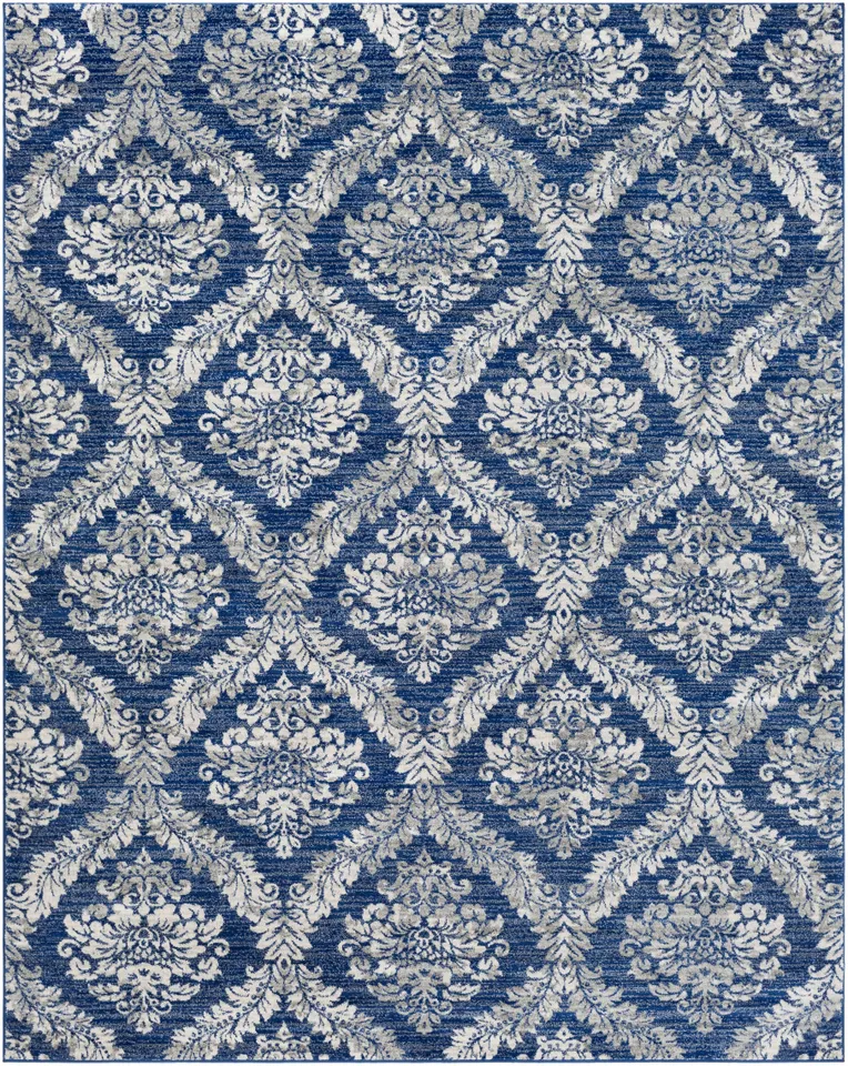 Harput Blue Indoor 7'10" x 10'2" Machine Woven Rug