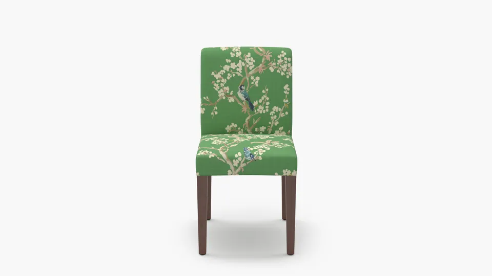 Signature Dining Chair, Jade Cherry Blossom, Walnut Square Tapered Leg