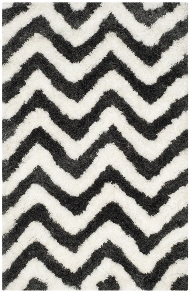 Arlo Home Hand Tufted Area Rug, BSG320D, Graphite/Ivory,  2' X 3'