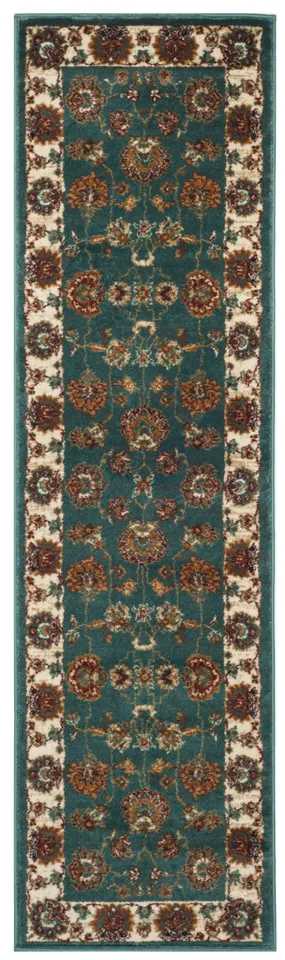 Arlo Home Woven Area Rug, SMT292T, Teal/Ivory,  2' 3" X 8'