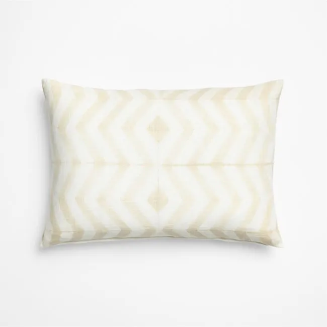 Olinda Diamond 22"x15" Travertine Beige Throw Pillow with Feather Insert