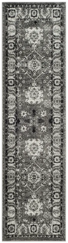 Arlo Home Woven Area Rug, VTH214K, Grey/Black,  2' 3" X 8'