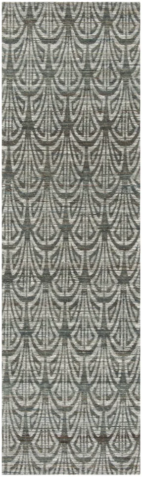 Arlo Home Hand Woven Area Rug, CAP501A, Slate/Ivory,  2' 3" X 8'