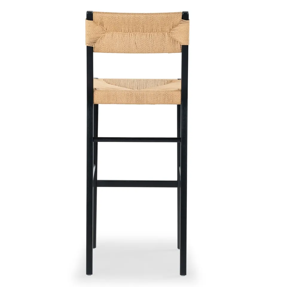 Cody Rattan Barstool - Black / Natural