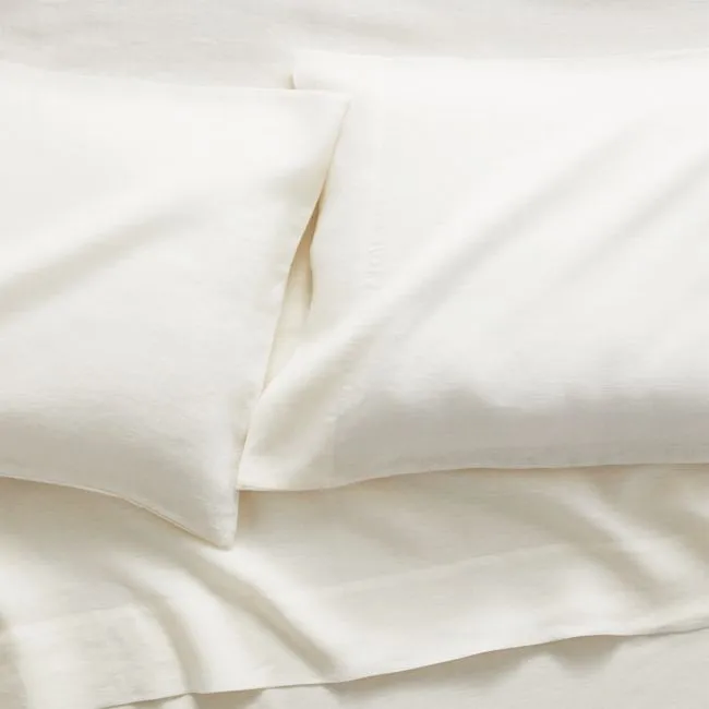 Aire Natural EUROPEAN FLAX ™-Certified Linen Grey Warm White King Bed Sheet Set