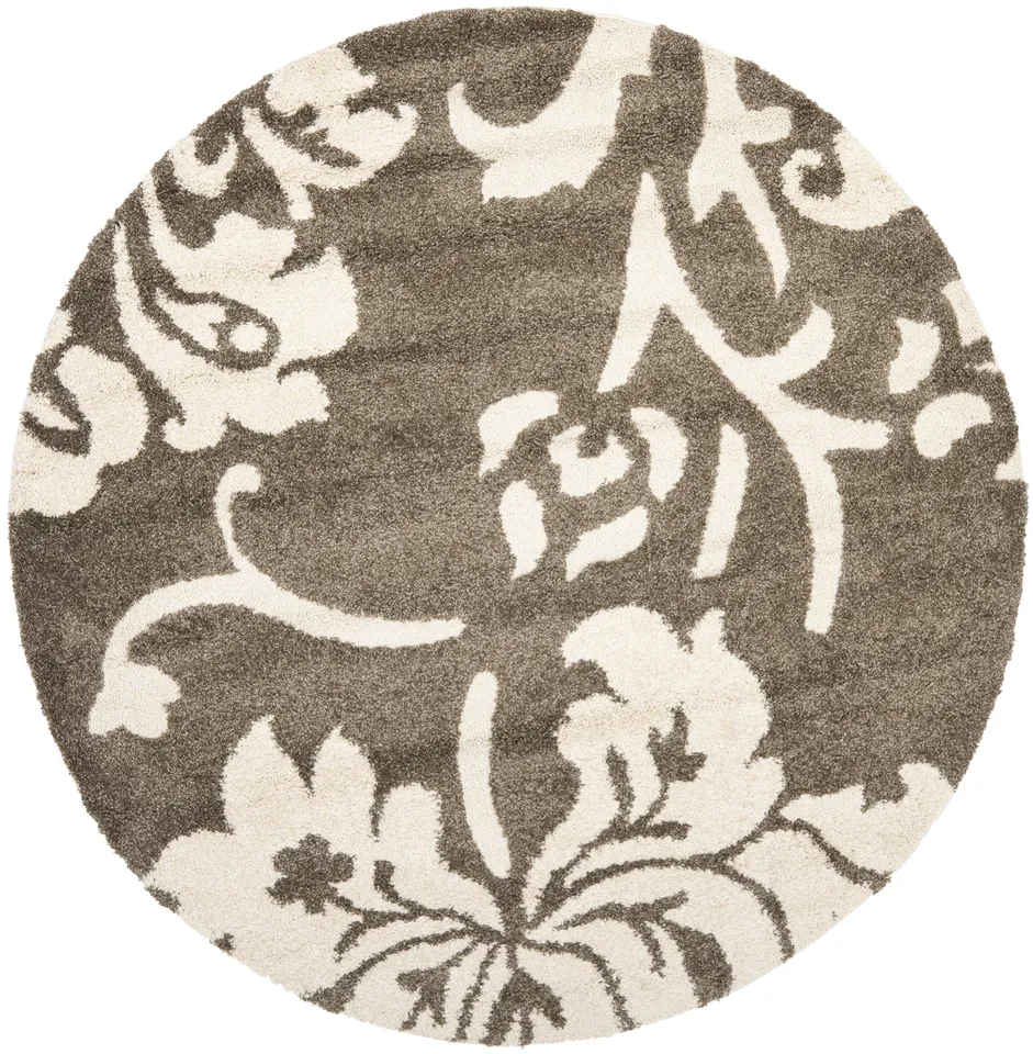 Arlo Home Woven Area Rug, SG458-7913, Smoke/Beige,  4' X 4' Round