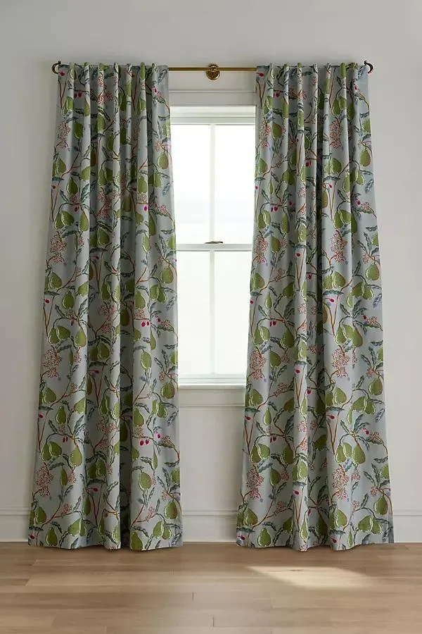 Pera Cotton Pear Printed Blackout Curtain