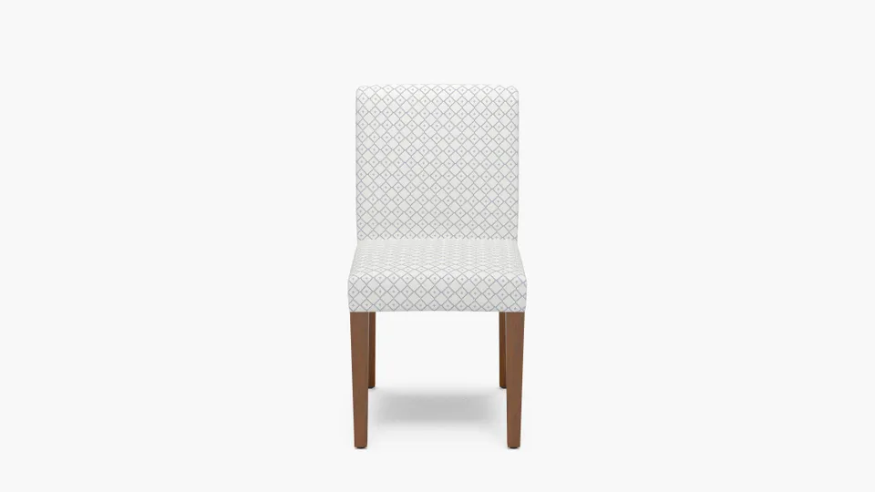 Signature Dining Chair, Delft Petite Lattice, Walnut Square Tapered Leg