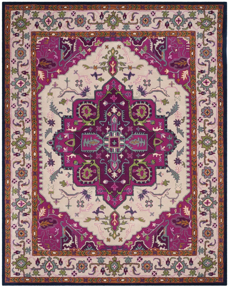 Arlo Home Hand Tufted Area Rug, BLG541A, Ivory/Pink,  8' X 10'