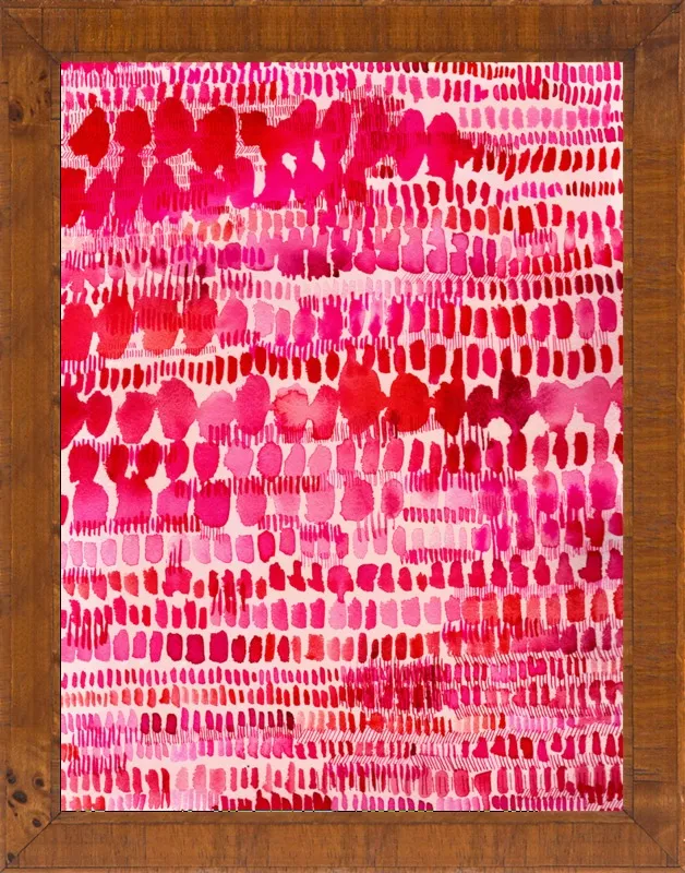 Pink and Red Watercolor Patterns Wall Art  by Paula Mills for Artfully Walls