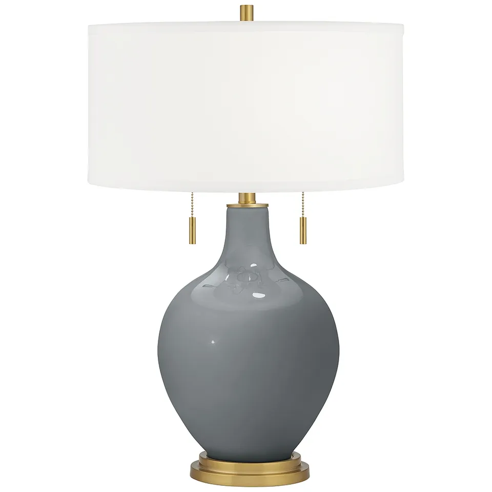 Software Gray Toby Brass Accents Table Lamp