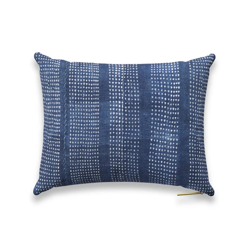 Speckled Indigo Pillow by St. Frank | Blue | 16" W x 12" H | Linen