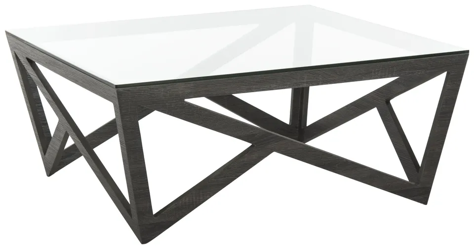 Ralston Mid Century Glass Top Coffee Table - Dark Gray