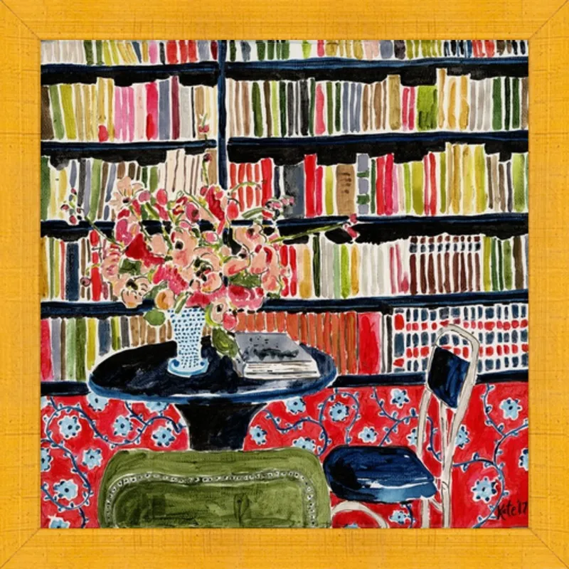 Books with Flowers by Kate Lewis for Artfully Walls