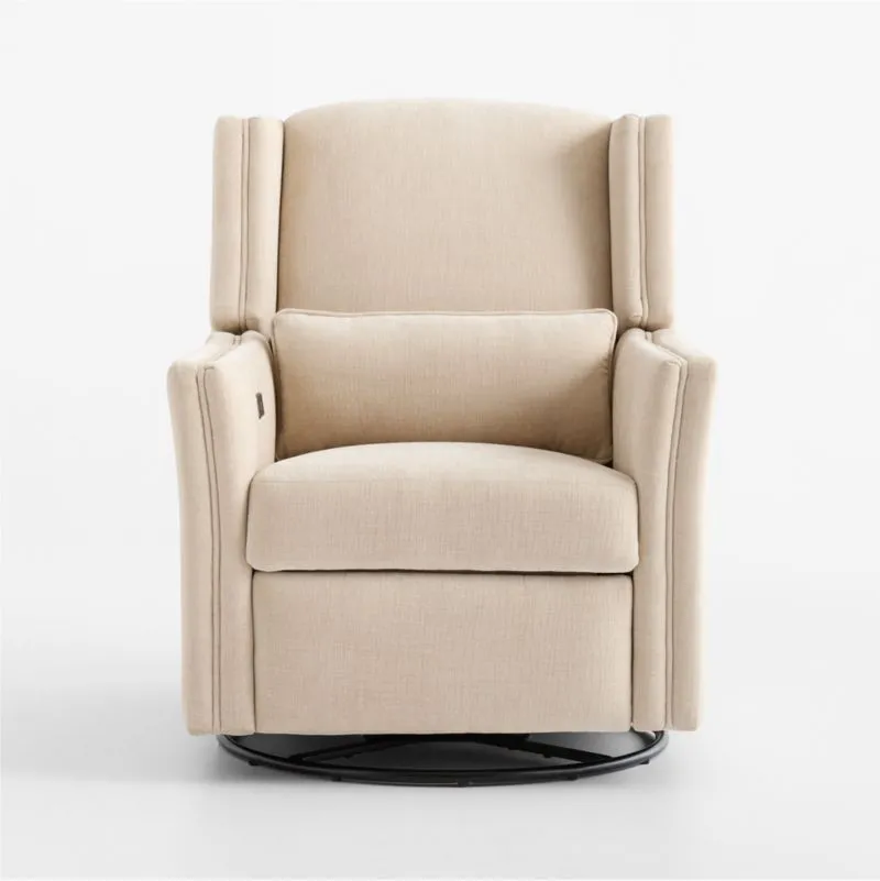 Sloane Cream Swivel Glider Power Recliner Nursery Chair