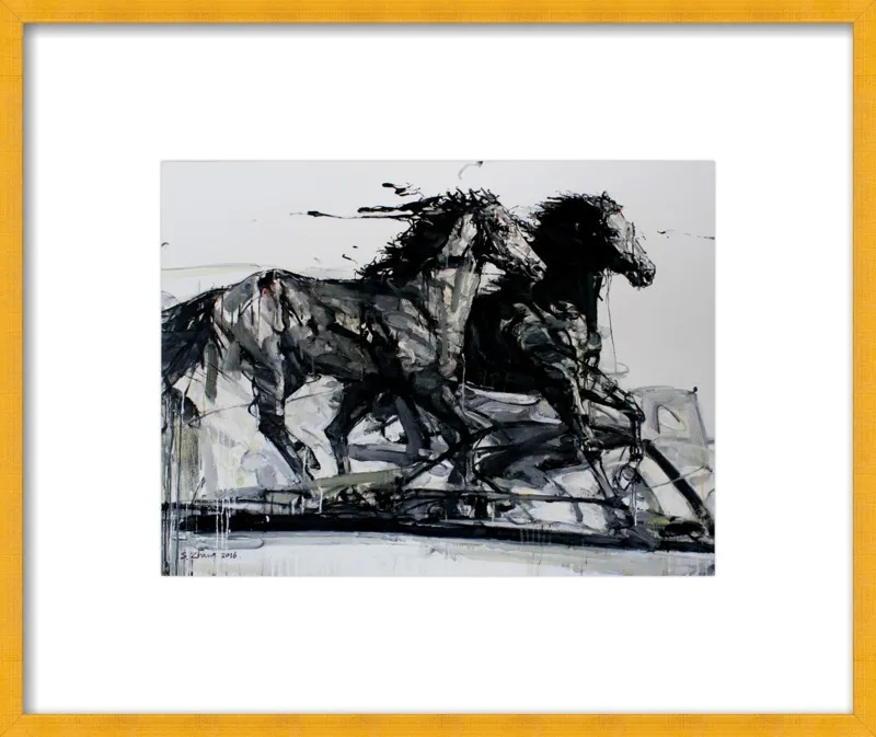 Black Stallions by Shao Y. Zhang for Artfully Walls