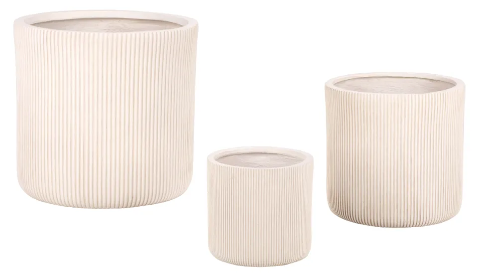 Carolina Planter Pot , Set Of 3 - Beige