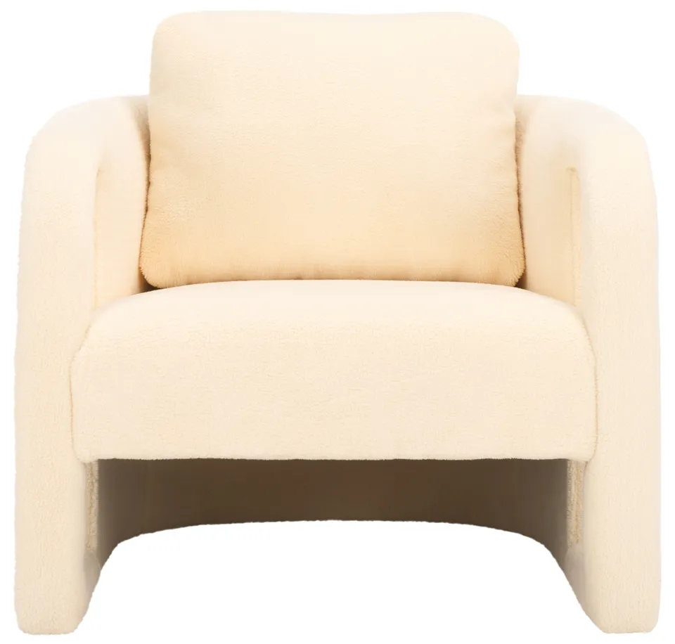 Fifer Accent Chair - Cream Faux Shearling