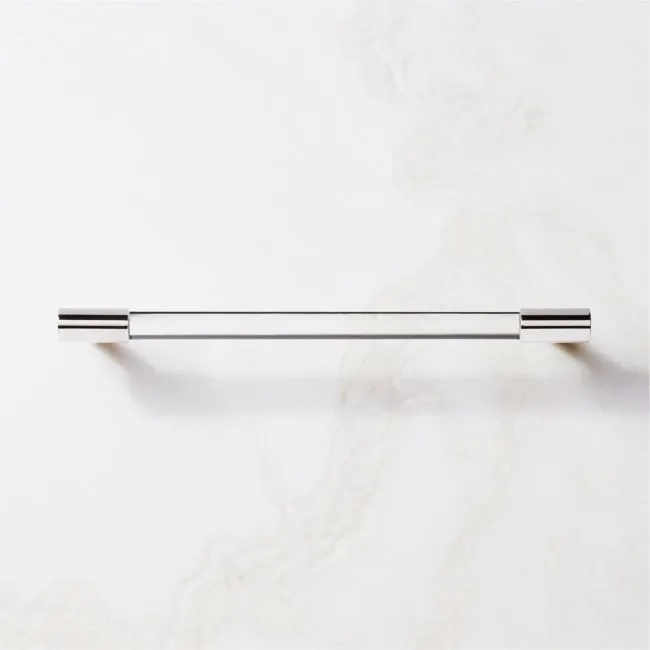 Flynn Polished Nickel and Crystal Cabinet Handle 8"