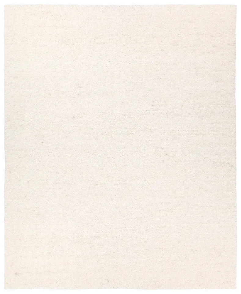 Eivor BOU02 Handknotted Solid Ivory Area Rug (9'x12')