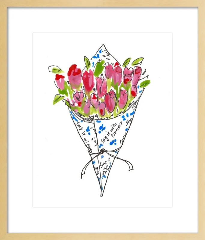 Bodega Flowers in Blue and Pink by Larsen McDowell for Artfully Walls