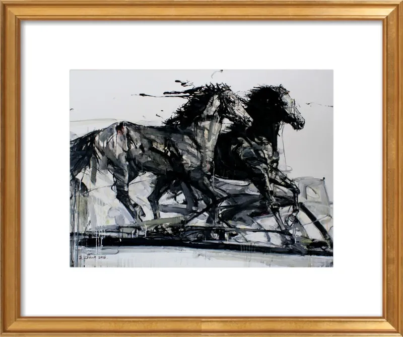 Black Stallions by Shao Y. Zhang for Artfully Walls