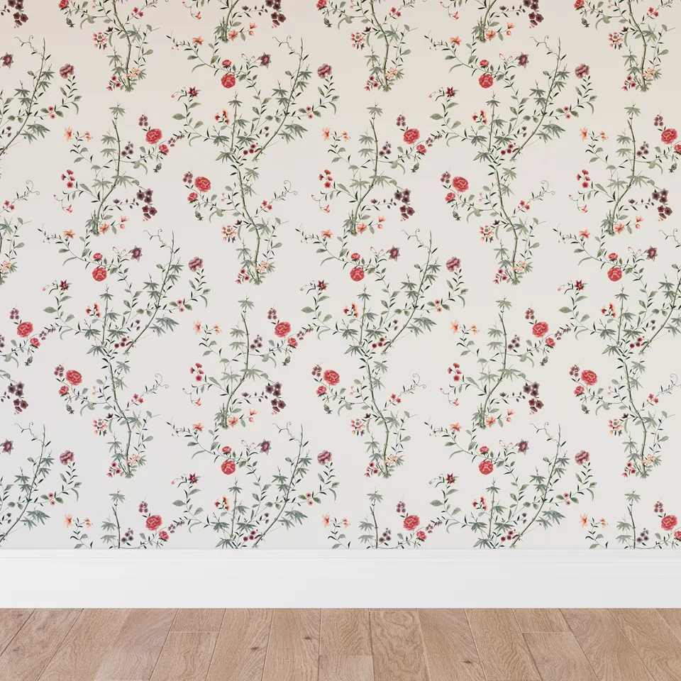 Peel and Stick Wallpaper Roll, Multi Bamboo Garden