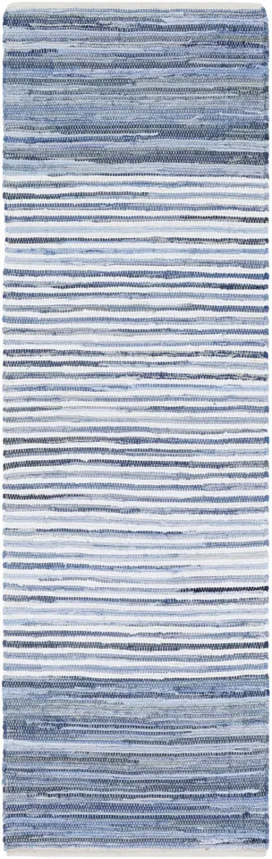 Denim Blue Indoor 2'6" x 8' Handmade Rug