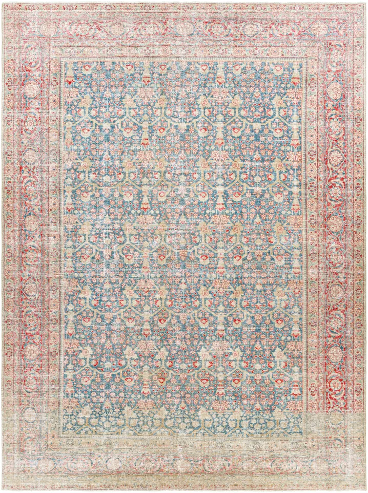 Antique One of a Kind Beige Indoor 9'4" x 12'4" Handmade Rug