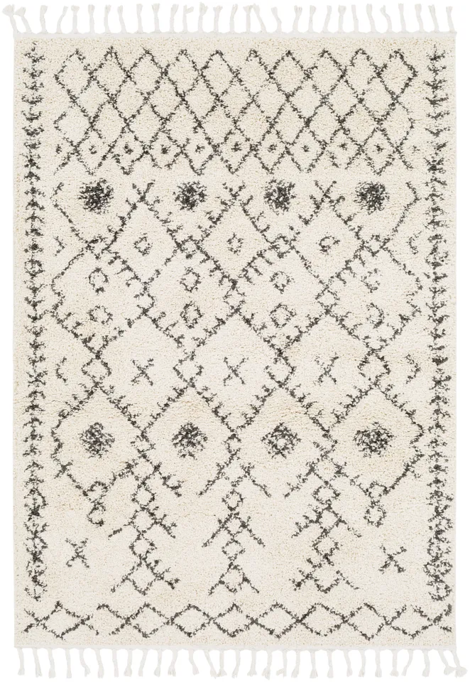 Berber Shag Beige Indoor 5'3" x 7'3" Machine Woven Rug