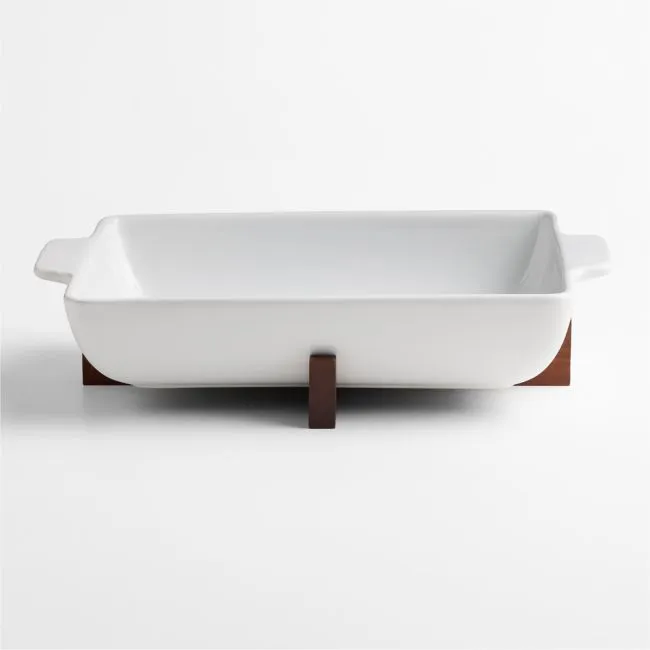 Oven-to-Table Rectangle Baking Dish with Acacia Wood Trivet