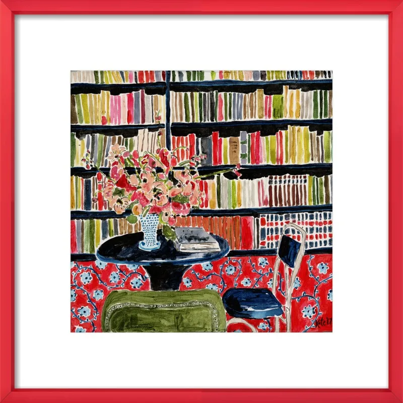 Books with Flowers by Kate Lewis for Artfully Walls