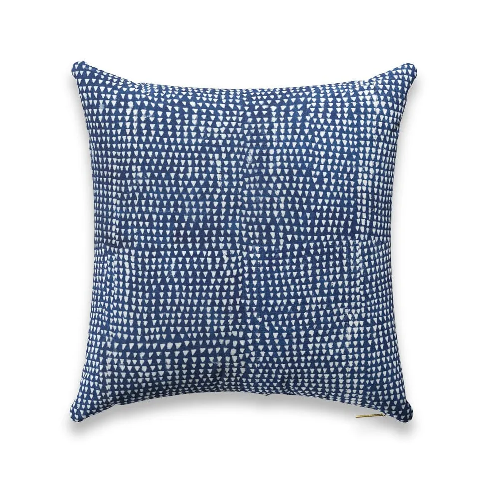 Arrows Indigo Pillow by St. Frank | Blue | 26" W x 26" H | Cotton/Linen