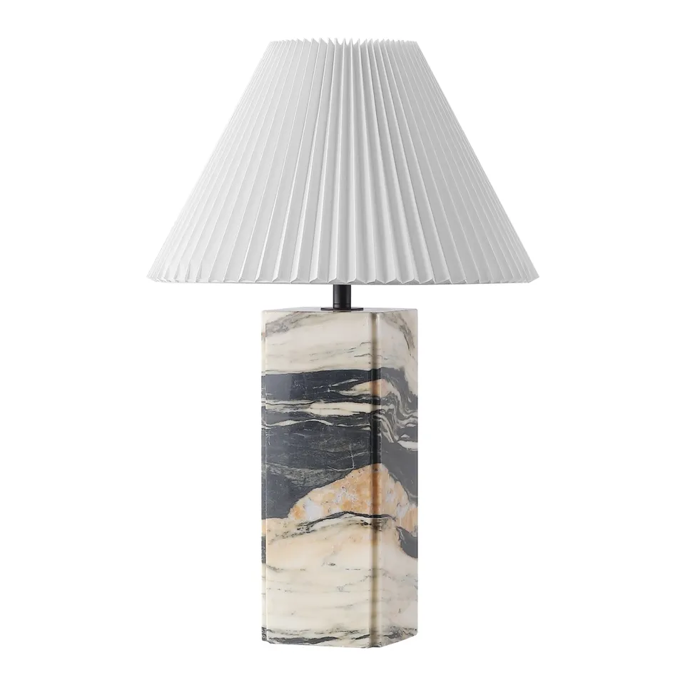 Safavieh Couture Mackenzie Sq Marble Table Lam - Light Brown/Black