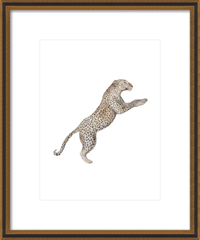Leaping Leopard Watercolor by Lauren Rogoff for Artfully Walls