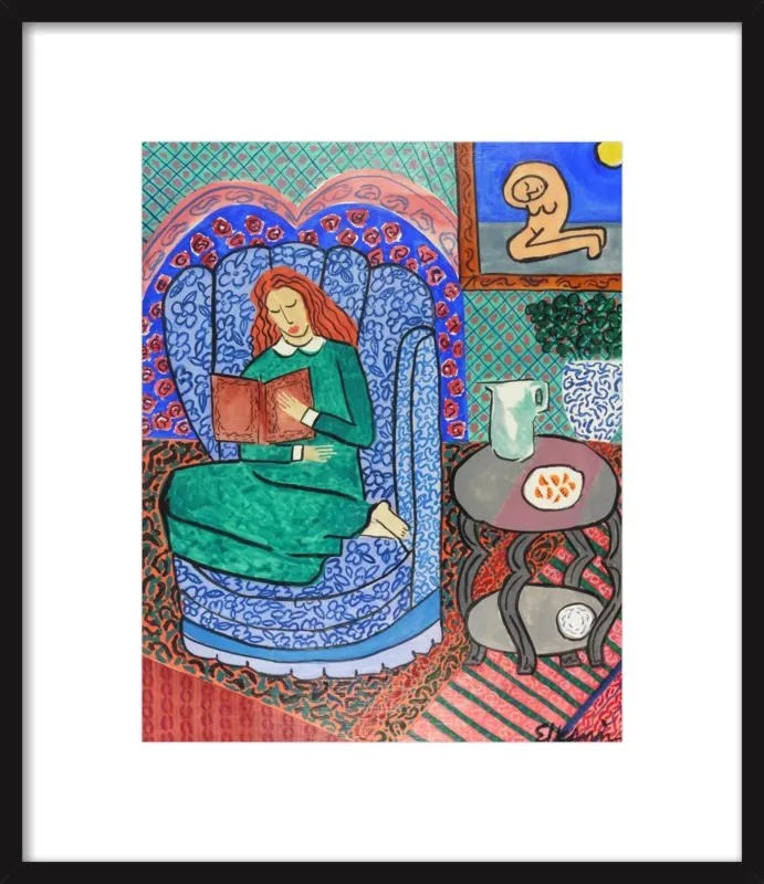 Red Headed Reader by Linda Elksnin for Artfully Walls