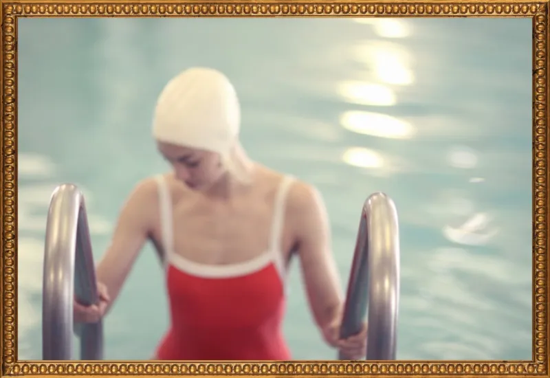 Swimmer in a Red Suit by Lucy Snowe for Artfully Walls