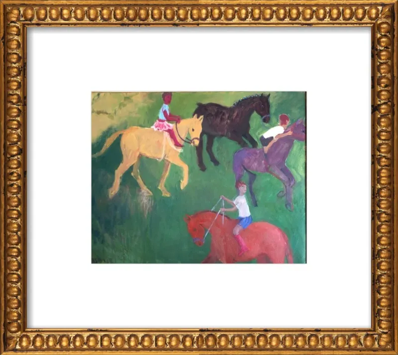 Four Horses, Three Riders by Megan Williamson for Artfully Walls
