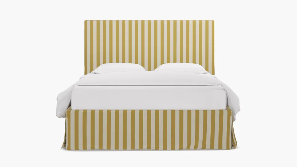 Slipcovered Bed, Citrine Cabana Stripe, King