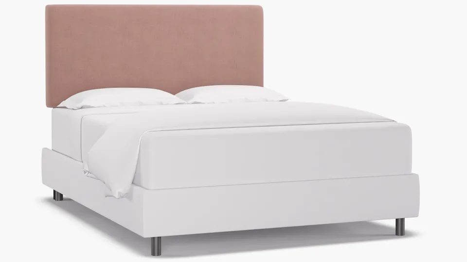 Square Back Headboard, Blush Everyday Linen, Queen