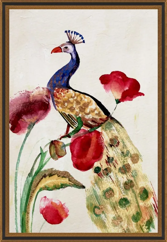 blue gold peacock by Ruti Shaashua for Artfully Walls