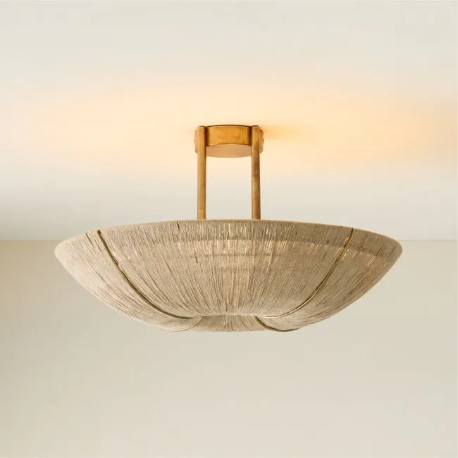Delphine Natural Jute Semi-Flush Mount Light 20"