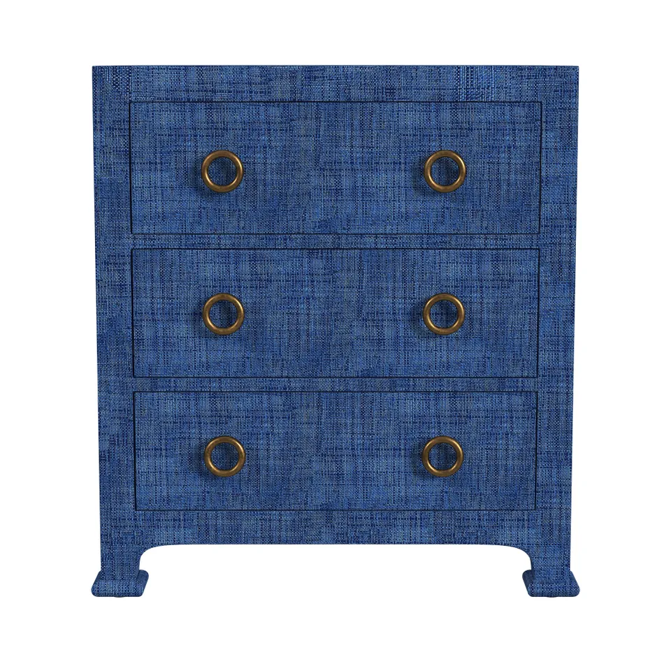 Chatham Blue Raffia Nightstand