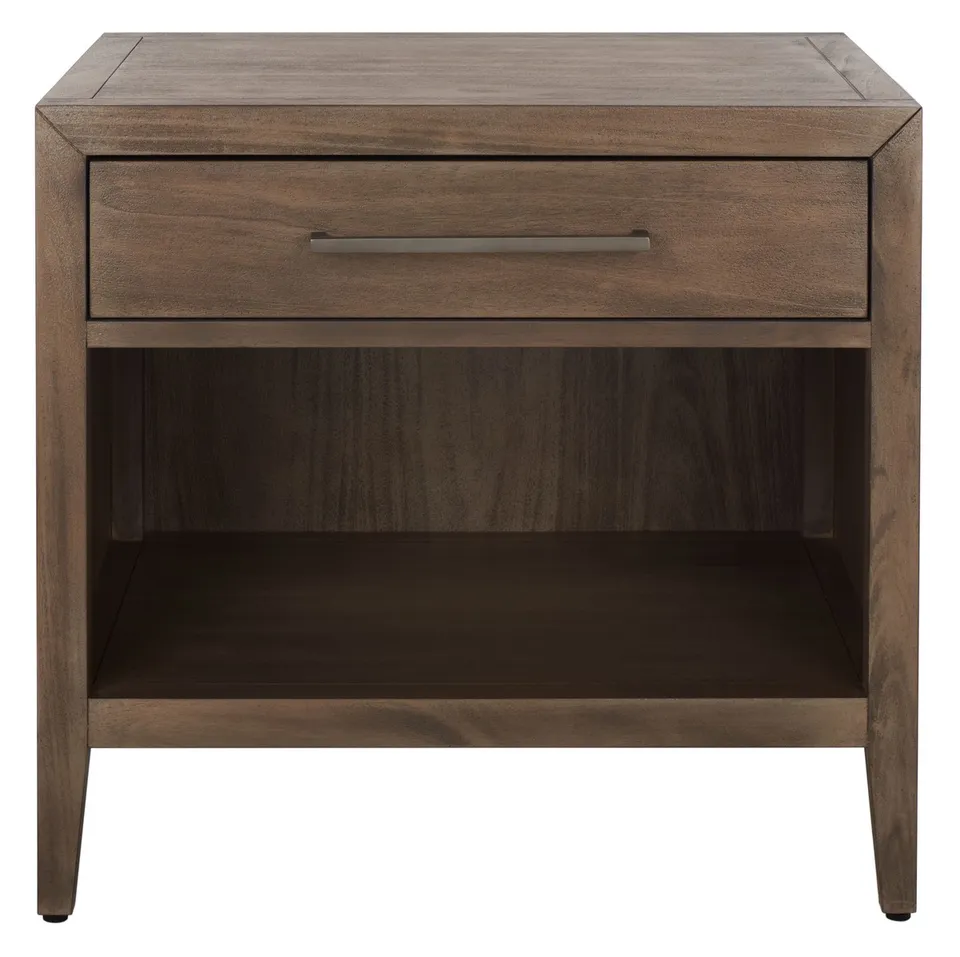 Ariella 1 Drawer Wood Nightstand - Light Brown