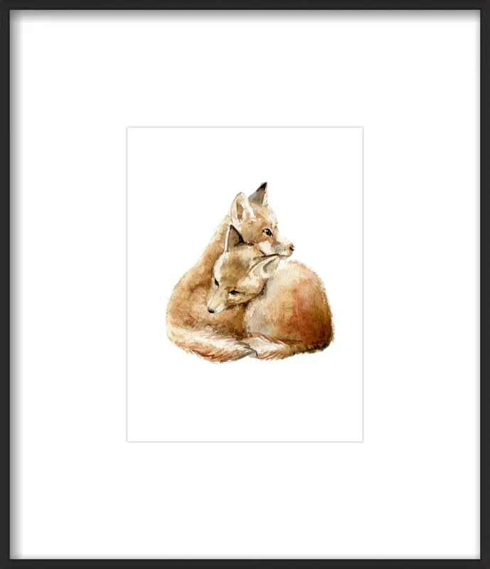 Cuddling Foxes by Lauren Rogoff for Artfully Walls