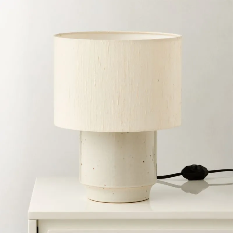 Rosalind White Ceramic Reactive Glaze Table Lamp 15"