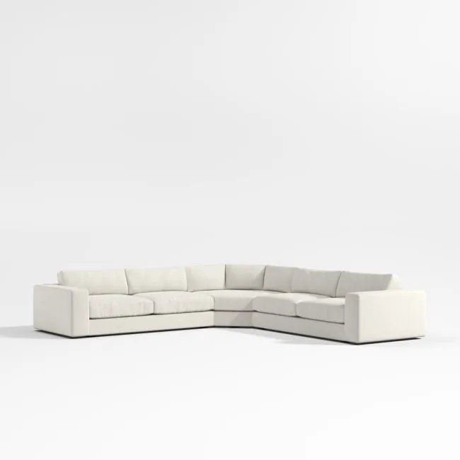 Oceanside Deep Low 3-Piece L-Shaped Wedge Sectional Sofa