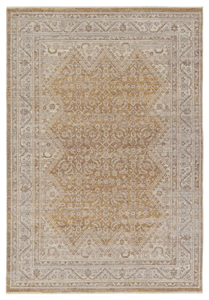 Vibe by Harriet Medallion Gold/ Light Gray Runner Rug (2'6"X8')